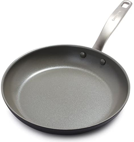 GreenPan Chatham Hard Anodized Healthy Ceramic Nonstick, 10 Frying Pan Skillet, PFAS-Free, Dishwasher Safe, Oven Safe, Gray