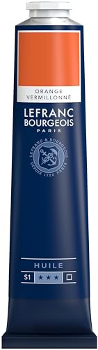 Lefranc Bourgeois 810055 feine Ölfarbe, lichtecht mit hervorragender Deckkraft & hoher Farbintensität, gleichmässiger Konsistenz und optimaler Mischbarkeit, 150ml Tube - Zinnober Orange
