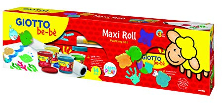 GIOTTO be-bè Maxi Roll, Set de pintura a Dedos lavable, 14 piezas