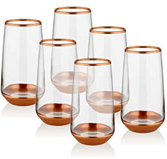 the mia Glam Series Highball Glasses, Set of 6