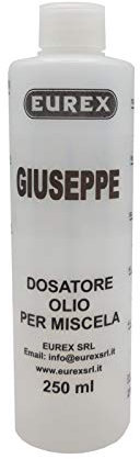 Eurex srl N. 2 Dosatori Olio per Miscela 250 ml Personalizzato con Il Tuo Nome: Giuseppe. Completo di Tappo, Scala Graduata e percentuali 2-4% 2,5-5% 3-6% (2)