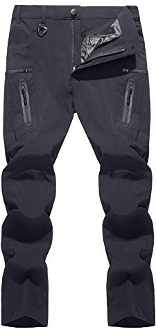 TACVASEN Men Work Pants Waterproof Rain Pants Men Lightweight Stretch Hiking Cargo Tactical 8 Pockets Trousers for Summer Fishing Camping Grey 32