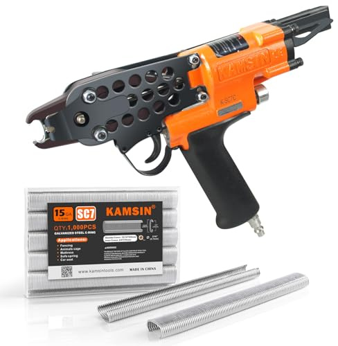 KAMSIN K-SC7C Pistolet à air comprimé pour anneaux de porc avec 1000 agrafes pour anneaux de porc, diamètre de serrage de 4,8 à 7 mm