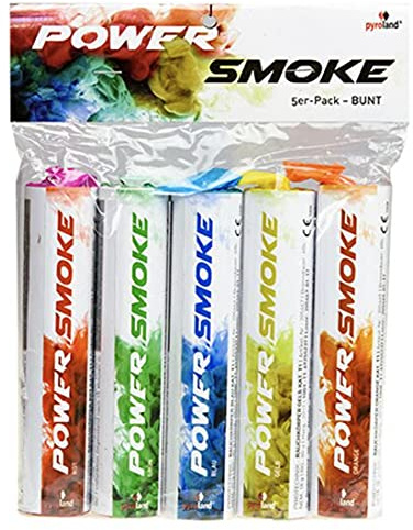 Pyroland Power Smoke 5X Premium Rauchfackeln Rauchbomben für Foto-Shooting