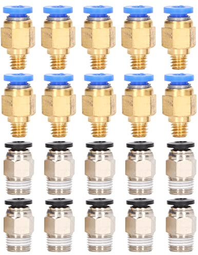 Pneumatik-Anschlüsse Für 3D-Drucker, Robuste Bow denzug-Verbin der Für En der 3 Und En der 5, Messing, E delstahl, Pc4 M6, Pc4 M10, 4 Mm PTFE-Schlauch, 20 Stück