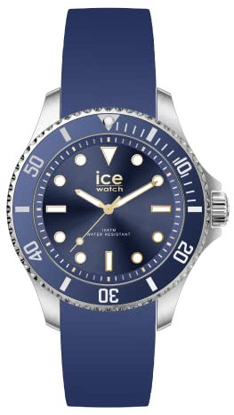 Ice-Watch - ICE steel Blue gold - Silbergraue Damenuhr mit Silikonarmband - 020368 (Small)