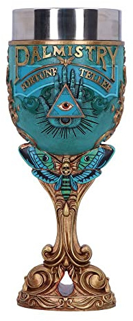 Nemesis Now Teller Kelch, blau, 19,5 cm, Harz