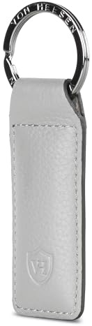 VON HEESEN® Schlüsselanhänger Leder mit Geschenkbox I Schlüssel Organizer Schlüsselband Schlüsselbund Schlüsselhalter I Geschenk für Damen & Herren (Grau)