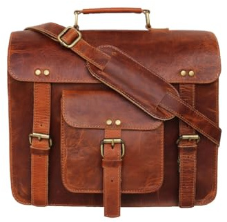 Jaald 33 Cm porte-documents sac de messager sac à bandoulière en cuir pour voyage d'affaires sac de messager pour hommes et femmes