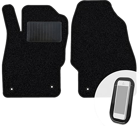 moto-MOLTICO Vorne Fußmatten Auto Velours Autoteppiche Schwarz Automatten Set 2-teilig passend für Opel Corsa E 2015-2019