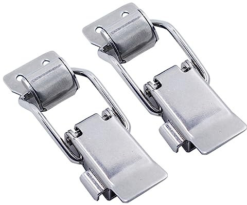 DOITOOL Stainless Steel Padlock 2pcs Heavy Duty Toggle Bolts Clamps Lever Latches Adjustable Pull Latches Buckle Communication Equipment Electronic Lock Clip Silver
