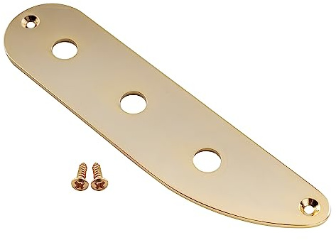 Musiclily Pro Stahl 3 Löcher Bass Kontrollplatte Control Plate Gold | für Vintage P-Bass/Tele Style E-Bass