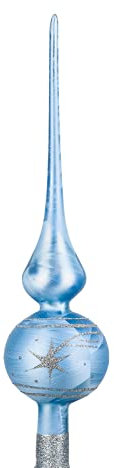 Navidacio Weihnachtsbaumspitze Ice Blau Silber Komet - 35cm groß