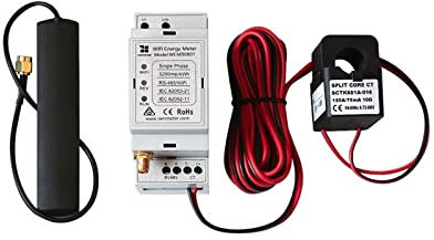 WEIJICUI Compteur Electrique, Compteur d'énergie monophasé bidirectionnel, mqtt, 150A, Rail DIN, Assistant Domestique, openHAB, Zabbix, PV Solaire, CE, RCM, modbus TCP/rtu