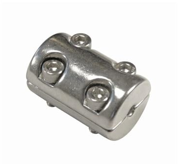 Fermacavi Anello in acciaio inox A4 per cavo in 2 parti (4 viti) Inox A4 (cavo 6 mm)