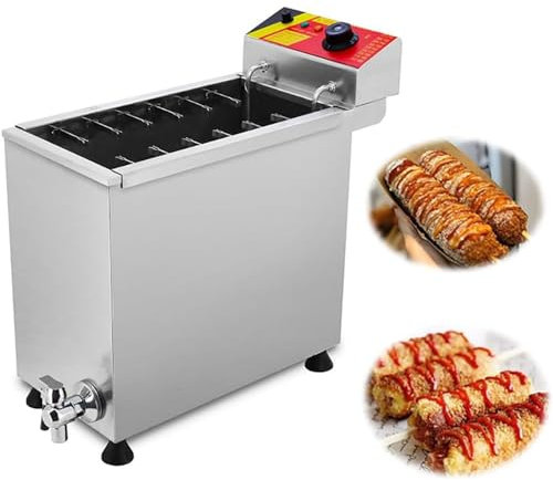 ROGHA Commercial Cheese Hot Dog Sticks Maker Machine,Commercial Cheese Hot Dogs Sticks Making Machine,25L Capacity - Corn Dog Fryer for Restaurant, Snack Bar