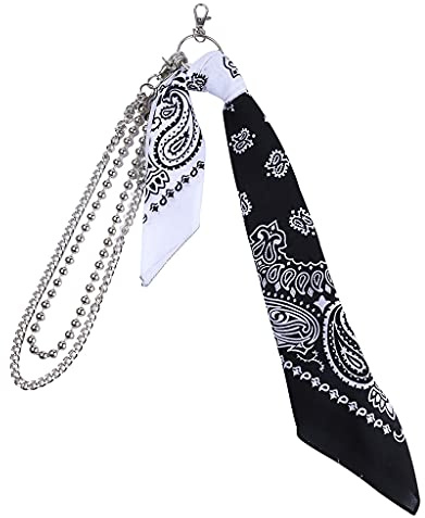 Bandana in Kontrastfarbe mit Taille, Geldbörse, Kette, Hose, Gürtel, Stirnband, Kopftuch, Haar-Accessoire
