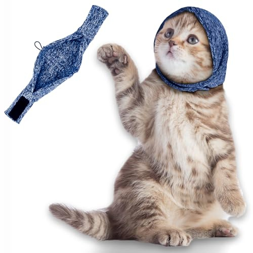Snood Chien Protection Oreilles, Protection Oreilles Chien Réglable Bleu S | Protège les oreilles du chien contre les épillets, la saleté et les débris lors des promenades en extérieur.