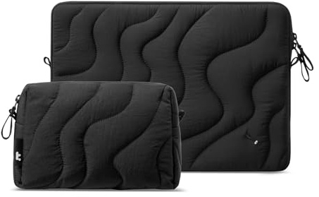 tomtoc 360° Gepolsterte Laptophülle für 13 Zoll MacBook Air M5/M4/M3/M2/M1 | Gesteppte Laptoptasche für MacBook Air 13 Zoll (2026-2020), MacBook Pro M2/M1 13'', Wasserabweisende Puffer Oberfläche