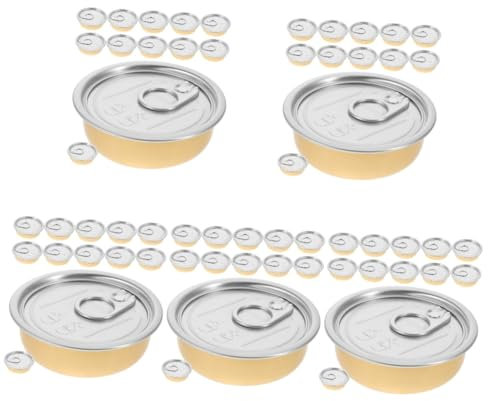 OKUMEYR 5 Set Di Lattine Vuote Per Alimenti Per Conservare Torte Dolci Lattine Piccole Cubiche in Alluminio Ricaricabili 12 Pezzi*5