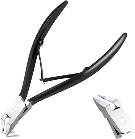 AOOWU Nagelschere, Profi Nagelzange für tief Eingewachsene Fußnägel aus Edelstahl, Eckenzange Fußpflege mit Gerader Klinge Nagelzange, Präzision Fußnagel Knipser mit Rutschfestem Griff