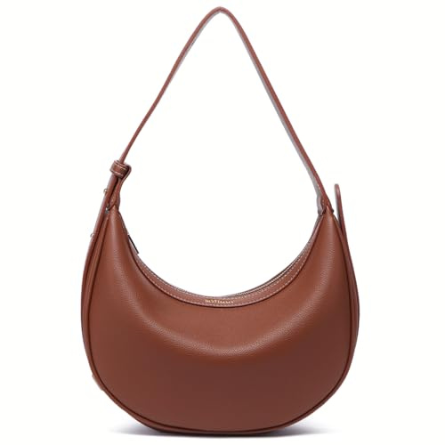 Botimmy Borse a tracolla per le donne in pelle a mezzaluna mini pochette con tracolla regolabile chiusura a cerniera, Caff