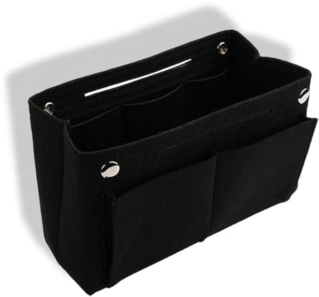 Organiseur de Sac,Feutre pour Organiseurs de Sacs à Main 26 x 15 x 9,5 cm,Noir,avec 12 Compartiments Fourre-Tout Sac à Main pour Sac à dos,Voyage ou Maison