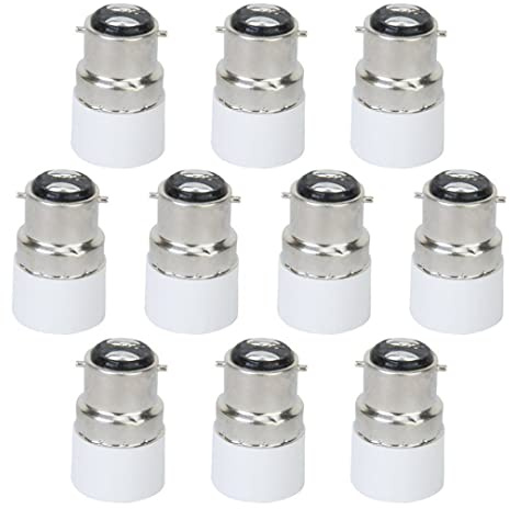 Dorccsi Adaptateur d'ampoule LED B22 vers E14, 10 pièces, Adaptateur de Support de Lampe à vis, connecteur convertisseur, lumière B22 vers E14, convertisseur Base Douille, d
