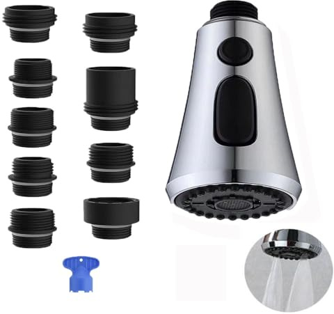 Ricambi Doccetta Cucina,Rubinetto da Cucina con 3 modalità,Adattatore Rubinetto cucina,Lavelli da Bagno,per Adattatore Rubinetto Cucina,Ricambio Doccetta Lavello Cucina