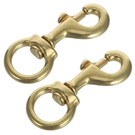 Abaodam 2PCS Heavy Duty Brass Flag Pole Replacement Hooks Swivel Snap Clips with Eyelet for Outdoor Flagpoles Windproof Design Precision Fit Fade Resistant Accessories for Rope Hardware