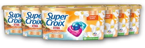 Super Croix par X•Tra -Trio-Caps - Maroc - Fleur d'Oranger & Lait d'Amande - Moment Evasion - Experience Sensorielle - Parfum Intense-Longue Durée - Efficace dès 20°C - 6x28 Lavages