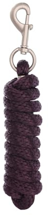Merauno® Führstrick für Pferd - Anbindestrick in verschiedenen stylischen Designs, Führleine, Anbindeseil Pony, Esel, Ziege lang Strick mit Karabinerhaken(Tiefviolett, Karabinerhaken)
