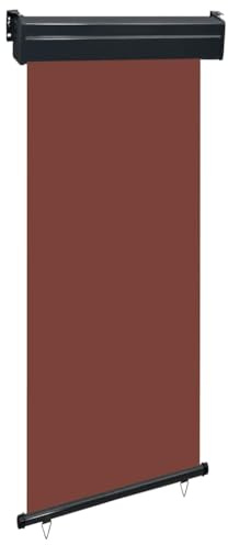 Tenda da Sole Laterale a Rullo, 85x250 cm, Marrone, Tessuto Poliestere UV e Struttura Alluminio, Frangivista per Balcone, Separe Esterno, Montaggio Parete/Soffitto