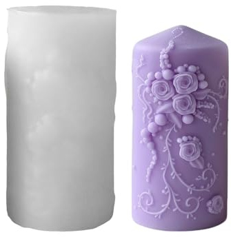 Kerzenformen Silikon, Silikonformen Gießformen Blumen Stumpenkerze, Silikonform Blumen, Kerzen Formen Silikon, 3D Kerzen Silikonformen, Kerzenformen zum Gießen, Kerzenform für DIY Duftkerze (E)