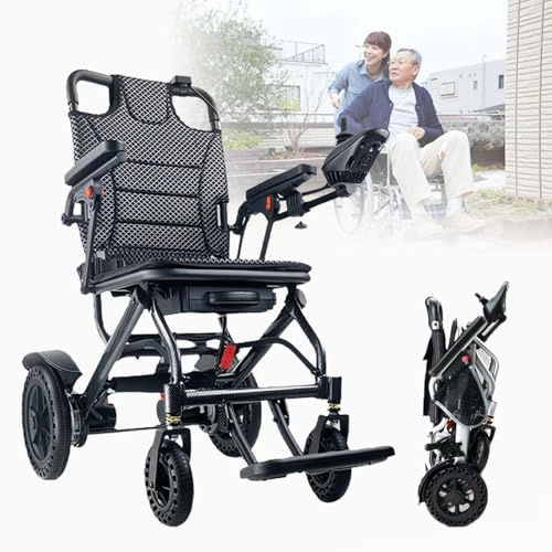 Juodkeo Leichter faltbarer Elektro-Wheelchair mit leistungsstarkem 360W Motor, motorisierte Mobilität, leichter Kohlenstoff-Aluminium-Elektro-Wheelchair,10AH