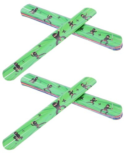 SOPOTUTU 24 Pezzi Braccialetti Slap in Silicone per Halloween con Grafica Ninja Feste Giochi Creativi e Premi Scuola Bracciali Schiaffo Personalizzabili