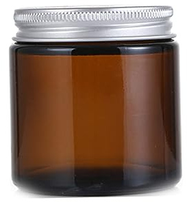 Petits récipients vides en verre rond | 1 paquet de pots ronds vides en verre ambré avec couvercles blancs, récipients cosmétiques, pots parfaits pour les cosmétiques et la lotion à la crème de bougi