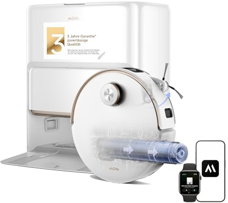 Mova Z60 Ultra Roller Complete Saugroboter mit Wischfunktion, HydroForce-Wischen, AutoShield-Technologie, LiftPro-Gehäuse und StepMaster 2.0-System, 28.000 Pa Saugkraft, Wischen mit DuoSolution-System