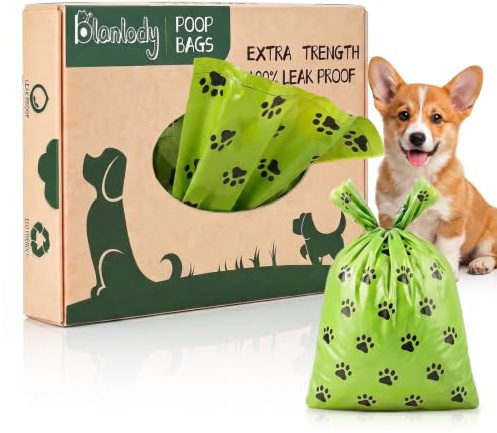 Blanlody Sac A Crottes Chien Biodegradable avec Poignées 300 Pcs Sac Chien