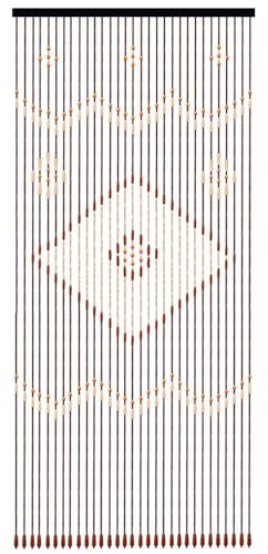 Natural Wood Bamboo Beaded Curtain, 31 Strands 190x90CM Wooden Bead Door Curtain Screen, Boho Decorative Window Tassel Drapes for Doorway, Room Divider, Kitchen Entryway, Party Hanging Beads Décor