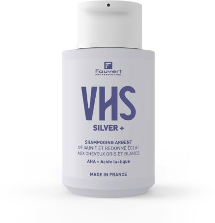 Fauvert Professionnel Shampooing Argent Cheveux Gris & Blancs 250ml | Cheveux gris & blancs, AHA, Acide Lactique, anti-jaunissement, éclat argenté, 95% naturel, Fabriqué en France