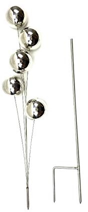 SK Style Stainless Steel Gazing Ball Spray Garden Stake - 5 Ball Design