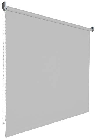 Kettenzugrollo Seitenzugrollo Tür Fenster Rollo Vorhang 14 Farben Breite 62 bis 202 cm Länge 180 cm lichtdurchlässig halbtransparent Metall Träger Wandmontage Deckenmontage (202 x 180 cm / Hellgrau)