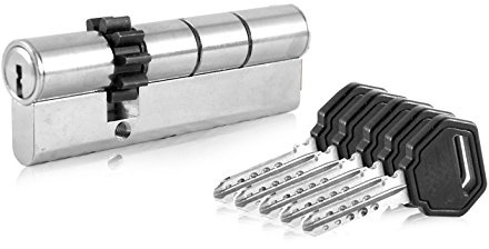 Cylindre de serrure à cylindre profilé avec rebord 30 x 70 mm Serrure de porte avec 5 clés