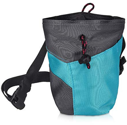 Navaris Chalk Bag zum Bouldern Klettern - Magnesiabeutel mit Taillengurt Bürstenhalter Schlüsselfach - Kreidebeutel für Magnesiumcarbonat Kreide