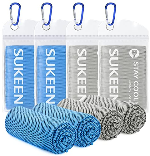 [4 Pack] Cooling Towel (40x12), Ice Towel, Soft Breathable Chilly Towel, Microfiber Towel for Yoga, Sport, Running, Gym, Workout,Camping, Fitness, Workout & More Activities (4pack Mix -2)
