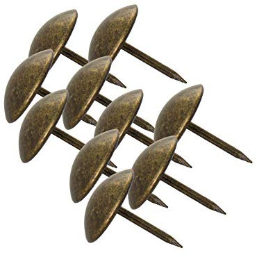 MroMax Polsternägel, 16 mm Kopfdurchmesser, 20 mm Länge, antik, runde Reißzwecken für Möbel, Sofa, Kopfteile, 50 Stück