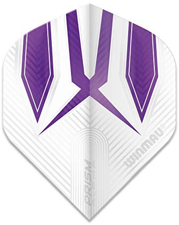 WINMAU Prism Alpha Weiß und Lila Extra Dicke Flights - 1 Satz pro Packung (Insgesamt 3 Flüge)