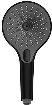 WENKO Duschkopf Ultimate Shower, Handbrause mit 3 Funktionen, spritzwasserarm und leise in der Funktion, ½“ Universalanschluss, für Durchlauferhitzer geeignet, Ø 13 cm, Schwarz/Grau, 25301100