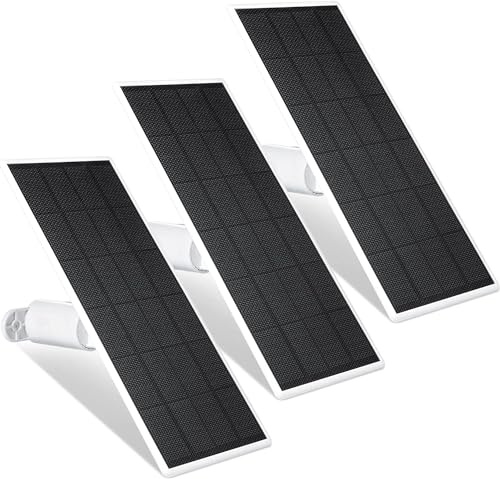 Wasserstein Solar Panel, Solar Panel Charger for Google Nest Cam Outdoor or Indoor, Battery - 2.5W Solar Power - Camera Solar Panels Made for Google Nest (3 Pack)